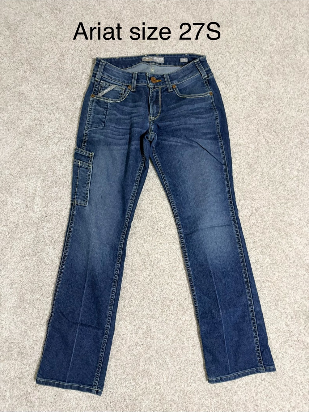 Ariat Rebar Mid-rise Women's Dark Wash Straight Jeans size 27 short